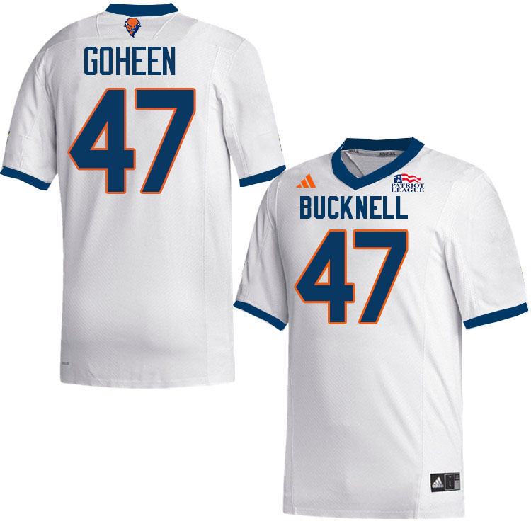 Bucknell Bison #47 Jack Goheen College Football Jerseys,Uniforms-White